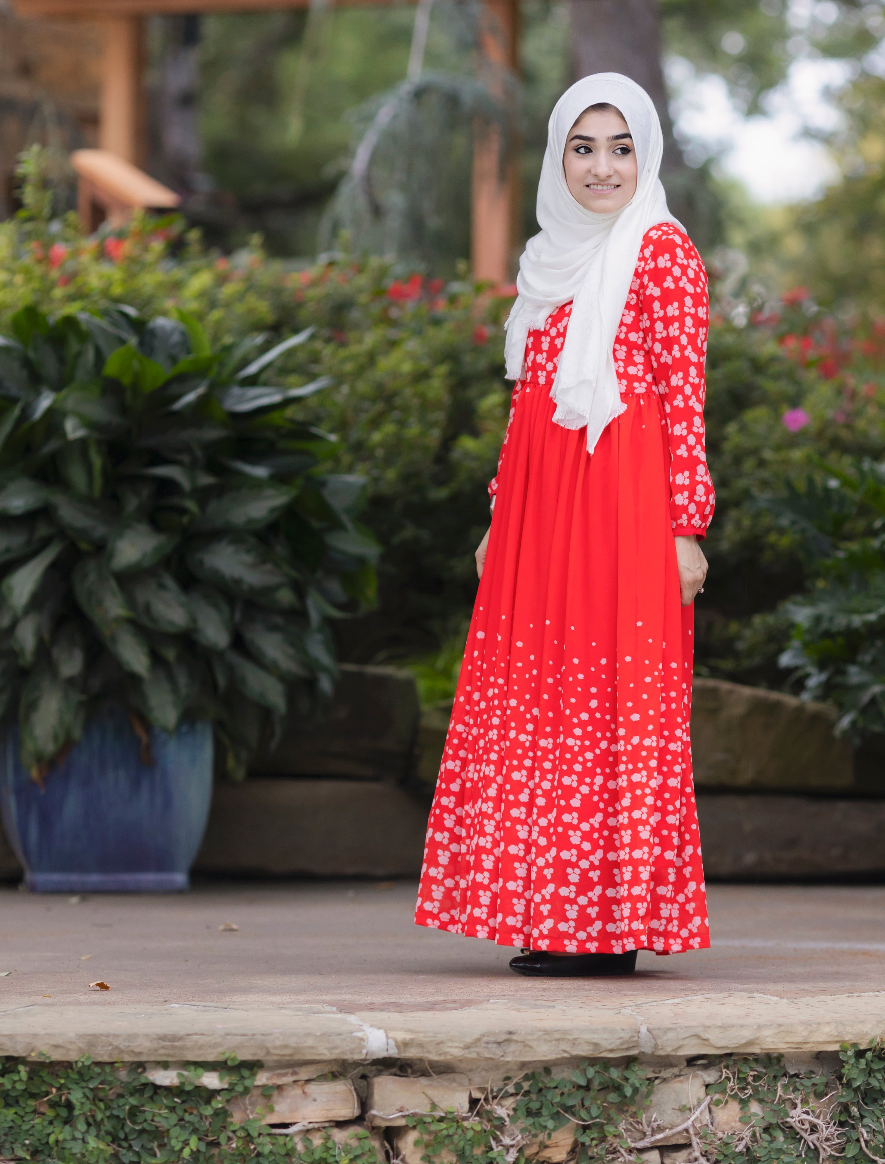 Red Chiffon Zahra Dress
