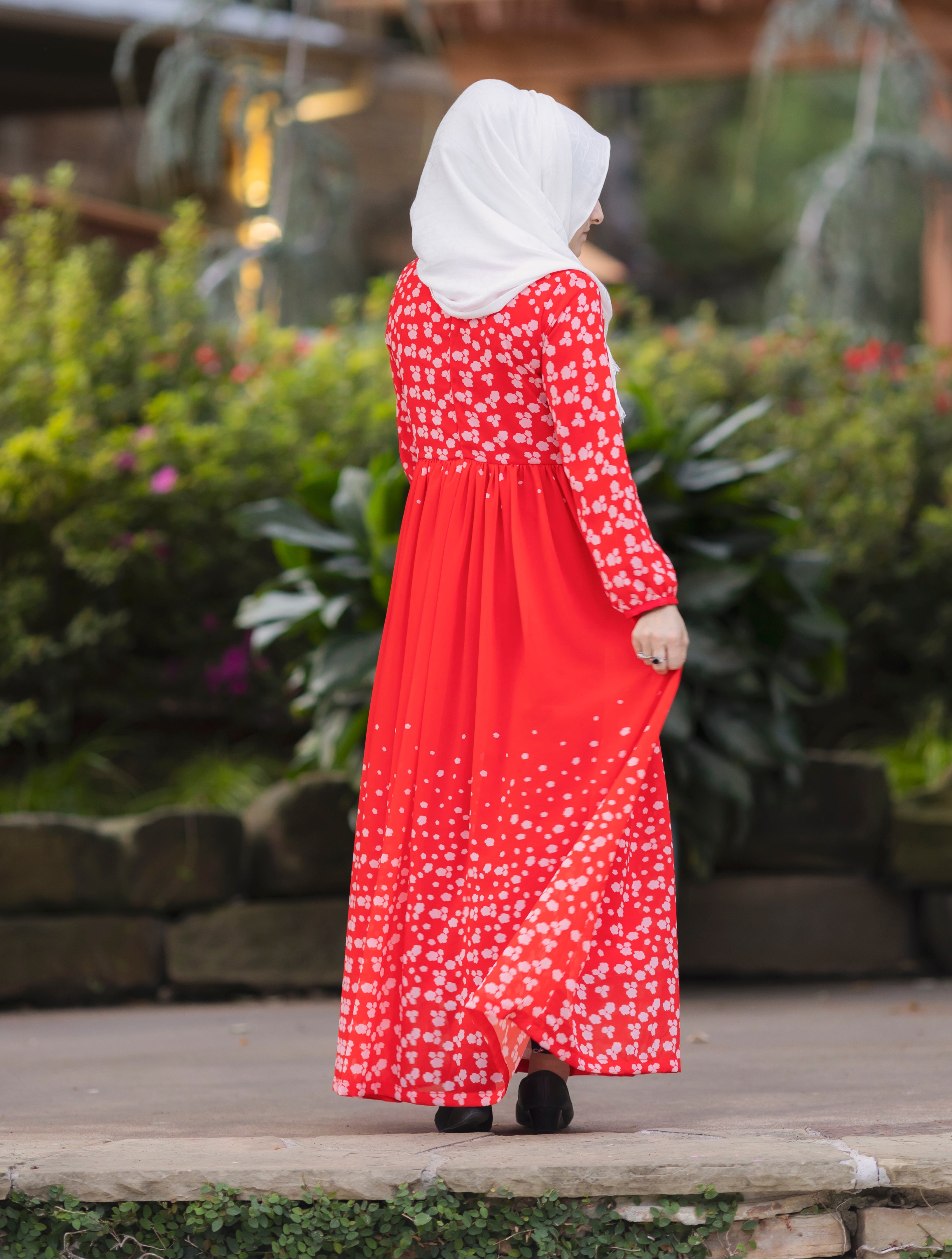 Red Chiffon Zahra Dress