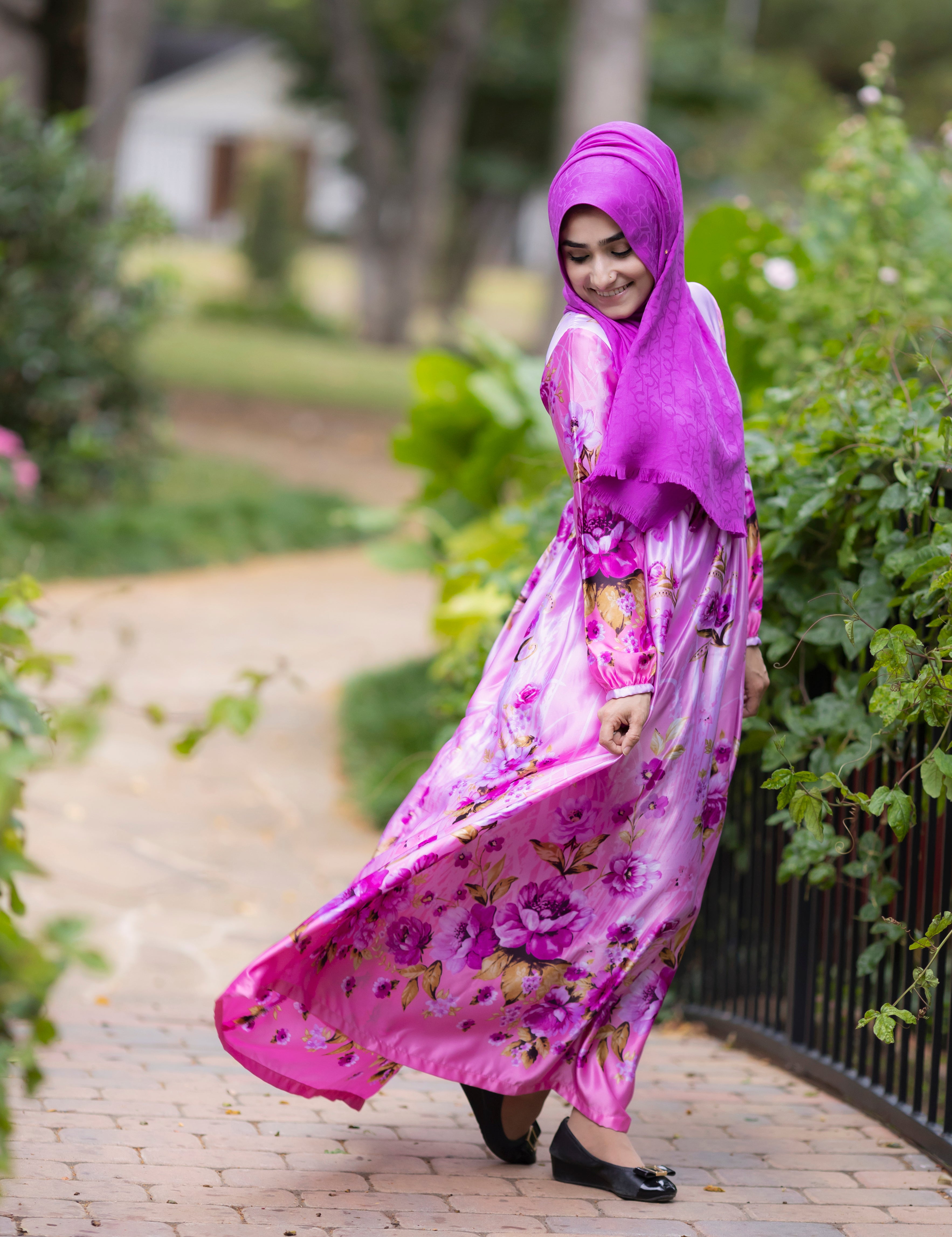 Fuchsia Silk Zahra Dress