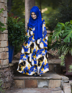 Blue and Gold Chain Asiya Dress
